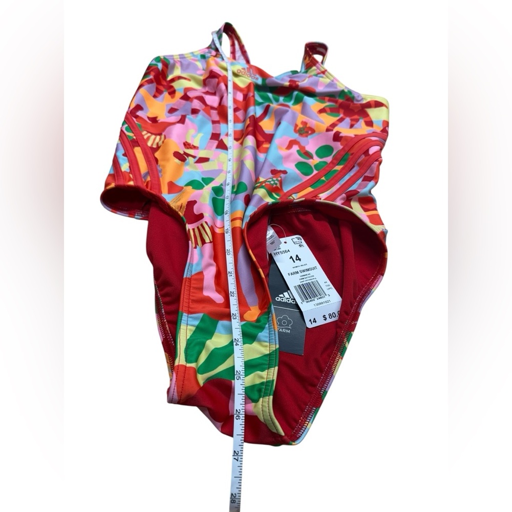ADIDAS FARM RIO WOMENS SIZE 14 Vibrant One-Piece Swimsuit - Picture 9 of 11